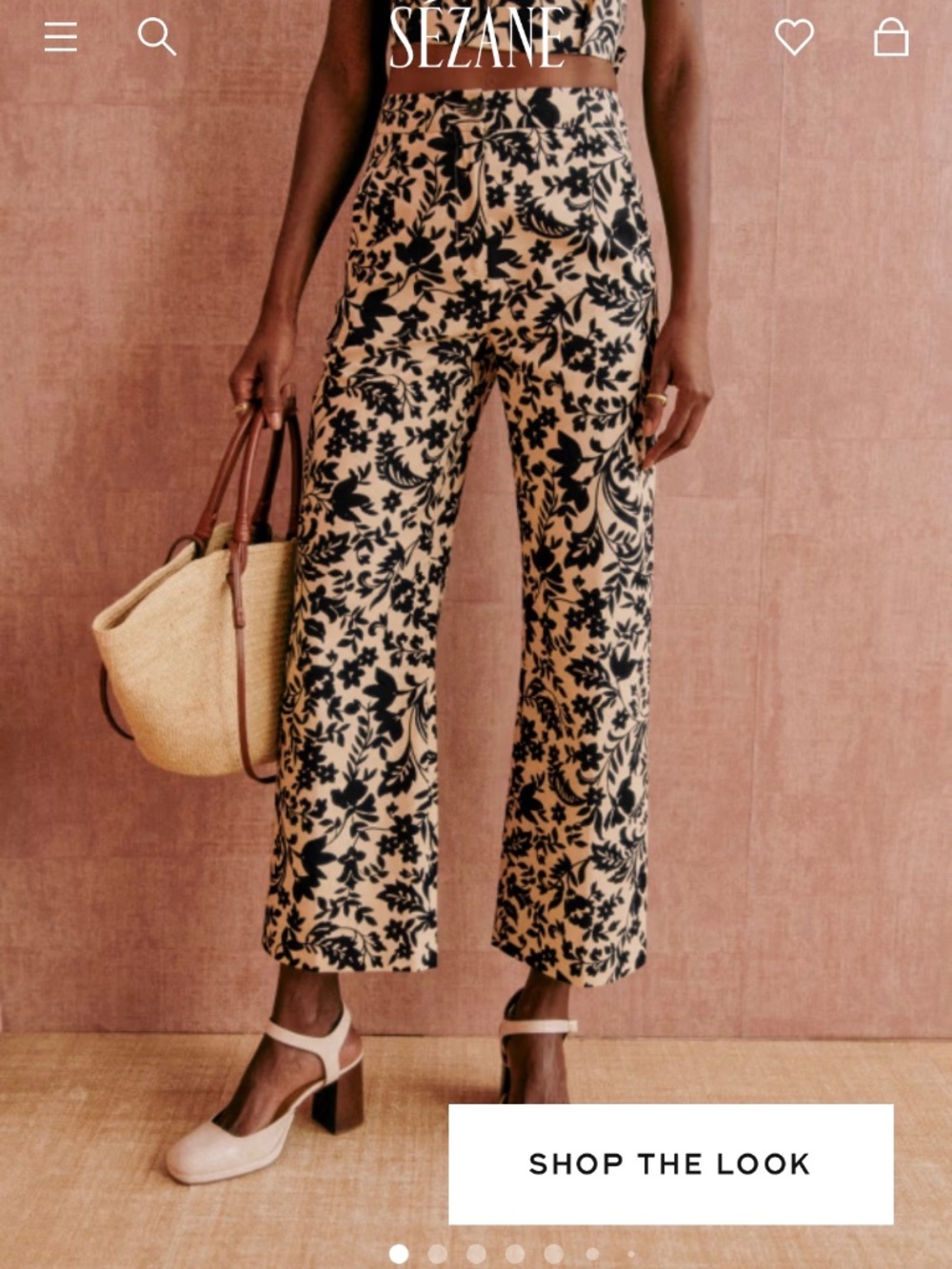 Sezane Martin Crop Trousers Nora Print - Size 2